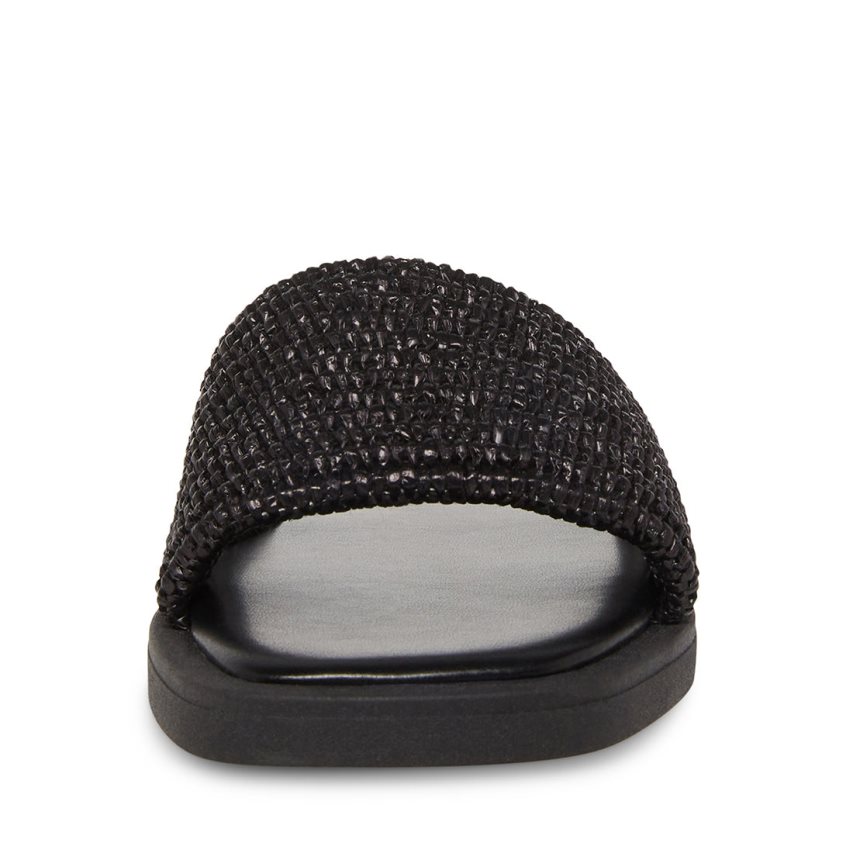 Black Steve Madden Leigh Women's Slides | PH 5246UCM